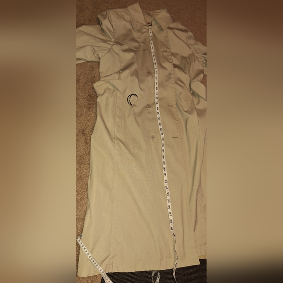 London Fog /VINTAGE  dbl breasted trench coat / khaki / 18 reg - Picture 7 of 16